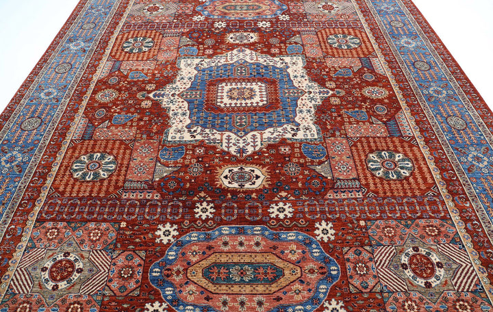 Hand Knotted Fine Mamluk Wool Rug 9' 2" x 11' 8" - No. AT56377