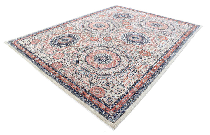 Hand Knotted Fine Mamluk Wool Rug 9' 1" x 12' 1" - No. AT24663