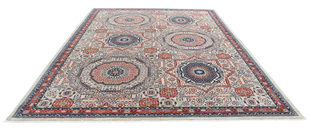 Hand Knotted Fine Mamluk Wool Rug 9' 1" x 12' 1" - No. AT24663