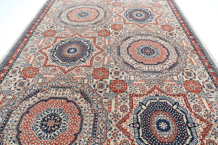 Hand Knotted Fine Mamluk Wool Rug 9' 1" x 12' 1" - No. AT24663