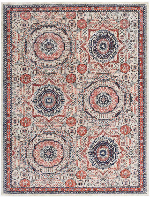 Hand Knotted Fine Mamluk Wool Rug 9' 1" x 12' 1" - No. AT24663