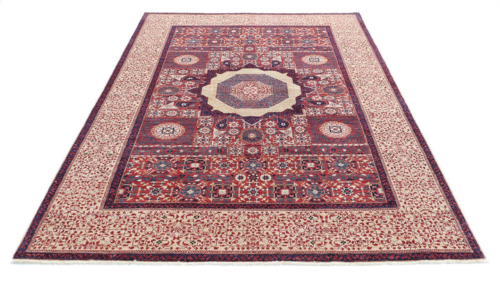 Hand Knotted Fine Mamluk Wool Rug 6' 0" x 8' 8" - No. AT37434