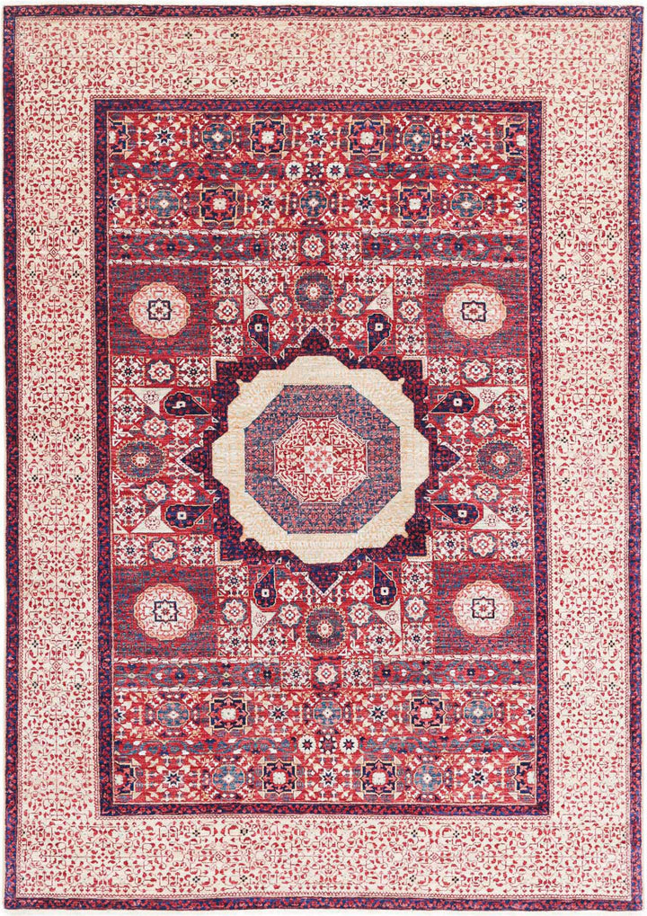 Hand Knotted Fine Mamluk Wool Rug 6' 0" x 8' 8" - No. AT37434