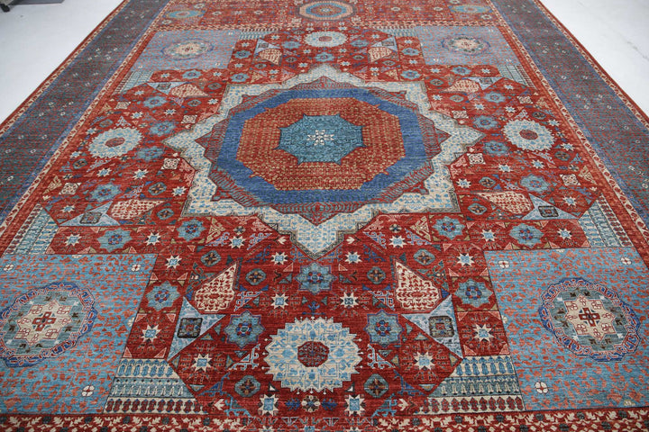 Hand Knotted Fine Mamluk Wool Rug 11' 9" x 16' 6" - No. AT97433
