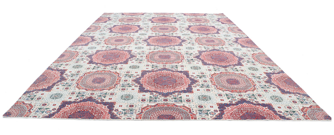 Hand Knotted Fine Mamluk Wool Rug 12' 1" x 17' 1" - No. AT89129