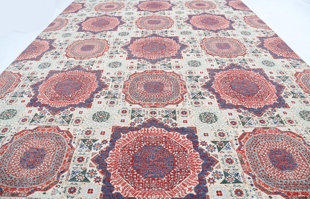 Hand Knotted Fine Mamluk Wool Rug 12' 1" x 17' 1" - No. AT89129