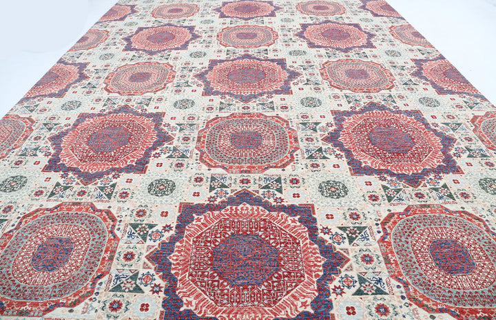Hand Knotted Fine Mamluk Wool Rug 12' 1" x 17' 1" - No. AT89129