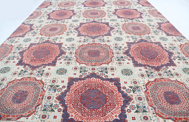 Hand Knotted Fine Mamluk Wool Rug 12' 1" x 17' 1" - No. AT89129