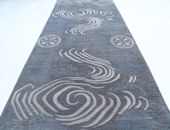 Hand Knotted Onyx Wool Rug 6' 1" x 16' 0" - No. AT35034