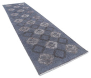 Hand Knotted Onyx Wool Rug 4' 0" x 14' 2" - No. AT44452