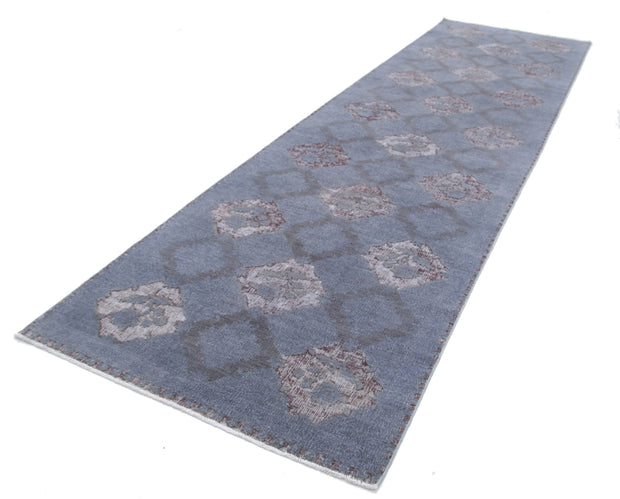 Hand Knotted Onyx Wool Rug 4' 0" x 14' 2" - No. AT44452