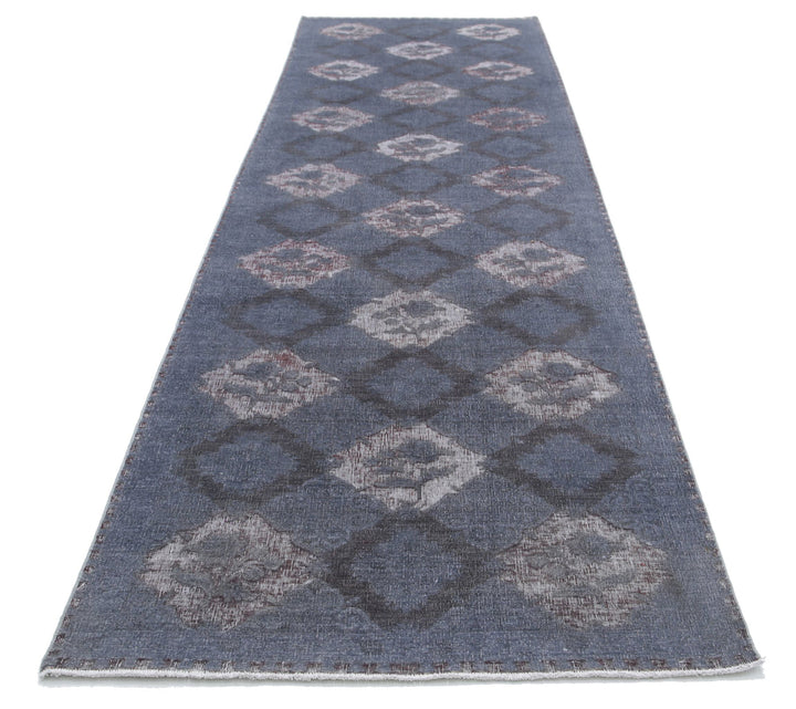 Hand Knotted Onyx Wool Rug 4' 0" x 14' 2" - No. AT44452