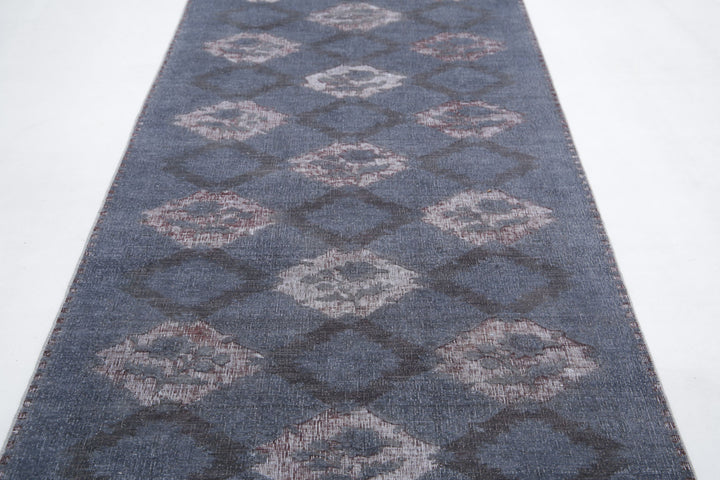 Hand Knotted Onyx Wool Rug 4' 0" x 14' 2" - No. AT44452