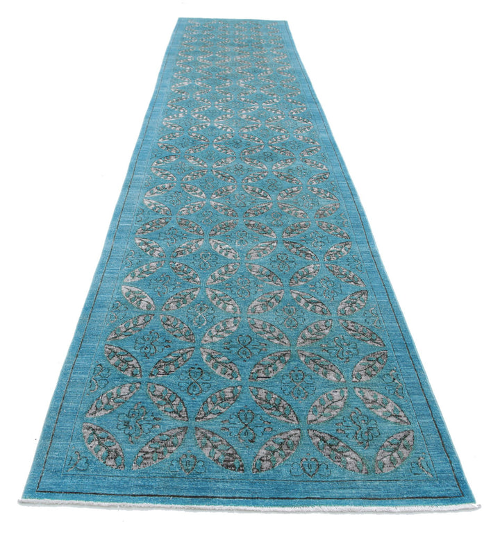 Hand Knotted Onyx Wool Rug 3' 11" x 18' 7" - No. AT46900