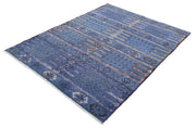 Hand Knotted Onyx Wool Rug 4' 11" x 6' 7" - No. AT31696