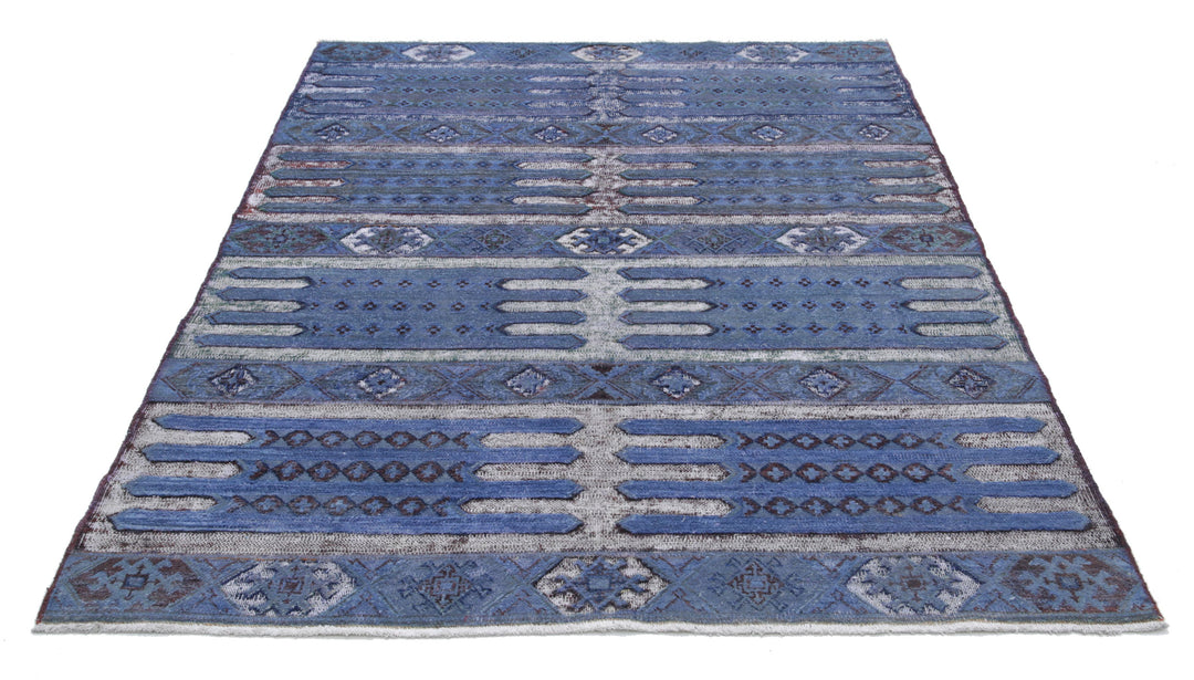 Hand Knotted Onyx Wool Rug 4' 11" x 6' 7" - No. AT31696