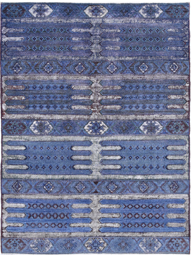 Hand Knotted Onyx Wool Rug 4' 11" x 6' 7" - No. AT31696