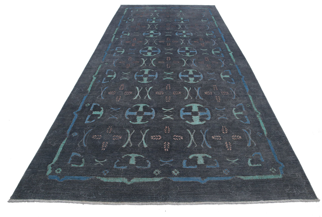 Hand Knotted Onyx Wool Rug 6' 3" x 13' 6" - No. AT63553