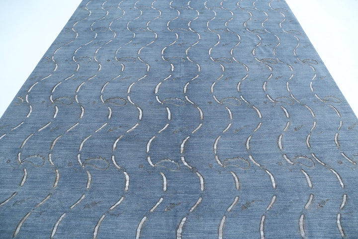 Hand Knotted Onyx Wool Rug 8' 7" x 11' 9" - No. AT54899