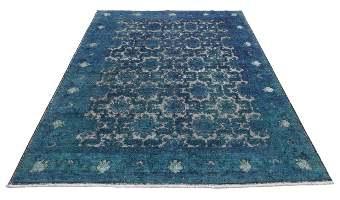 Hand Knotted Onyx Wool Rug 5' 9" x 8' 6" - No. AT55657