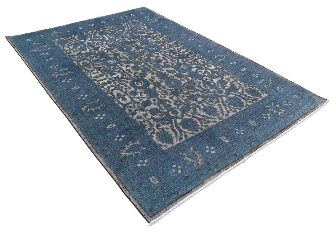 Hand Knotted Onyx Wool Rug 6' 1" x 8' 9" - No. AT19375