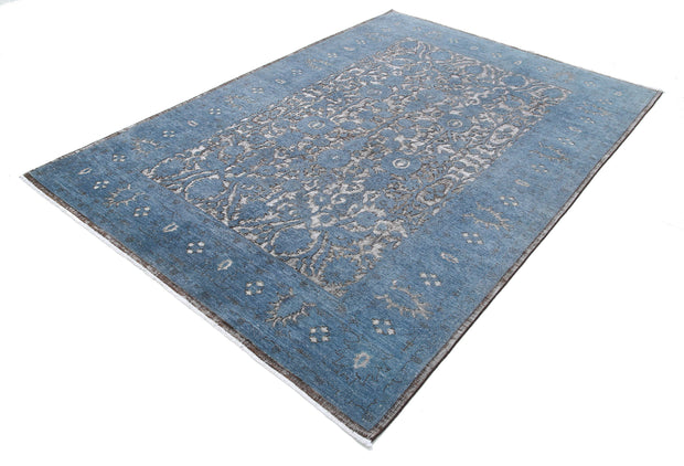 Hand Knotted Onyx Wool Rug 6' 1" x 8' 9" - No. AT19375