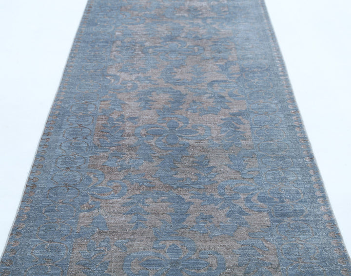 Hand Knotted Onyx Wool Rug 3' 5" x 15' 11" - No. AT78033