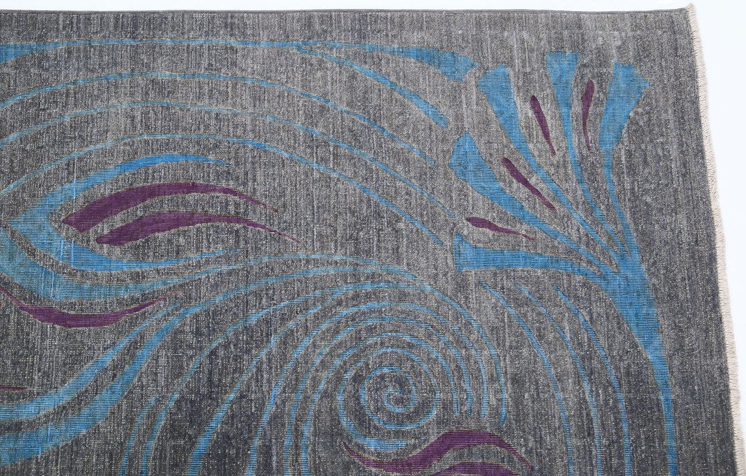 Hand Knotted Onyx Wool Rug 8' 10" x 11' 6" - No. AT29671