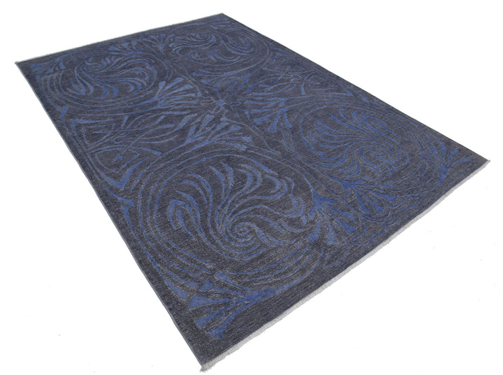 Hand Knotted Onyx Wool Rug 6' 1" x 8' 5" - No. AT56026