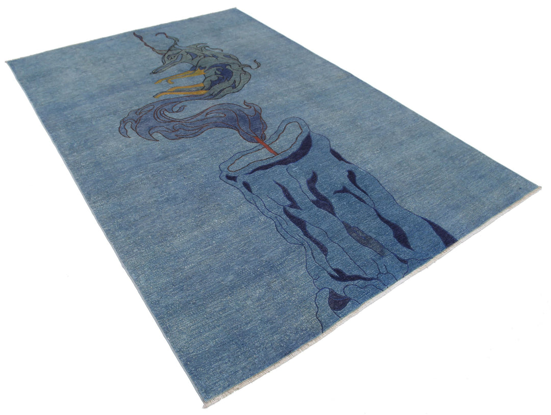 Hand Knotted Onyx Wool Rug 6' 0" x 8' 8" - No. AT84960
