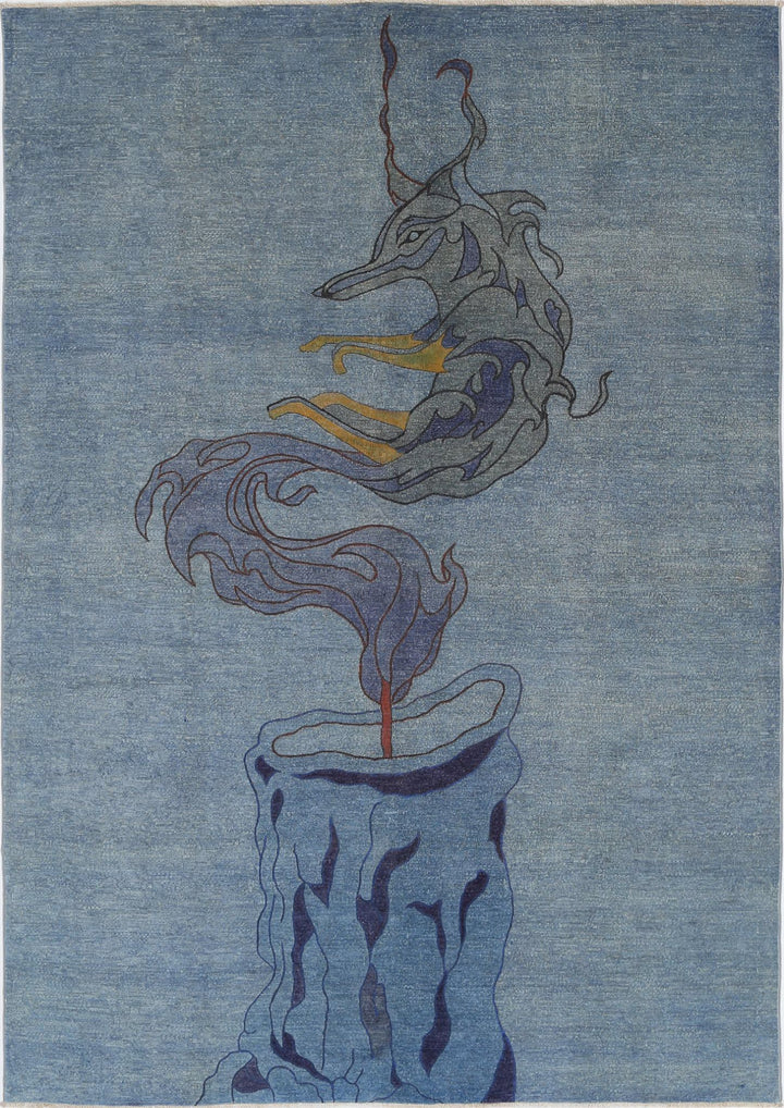 Hand Knotted Onyx Wool Rug 6' 0" x 8' 8" - No. AT84960