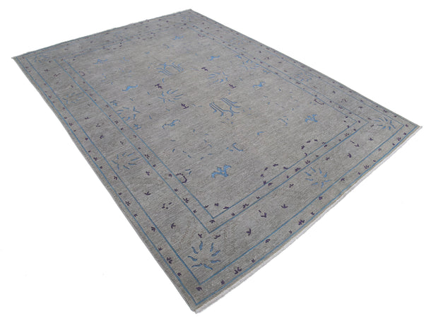 Hand Knotted Onyx Wool Rug 6' 4" x 8' 9" - No. AT26828