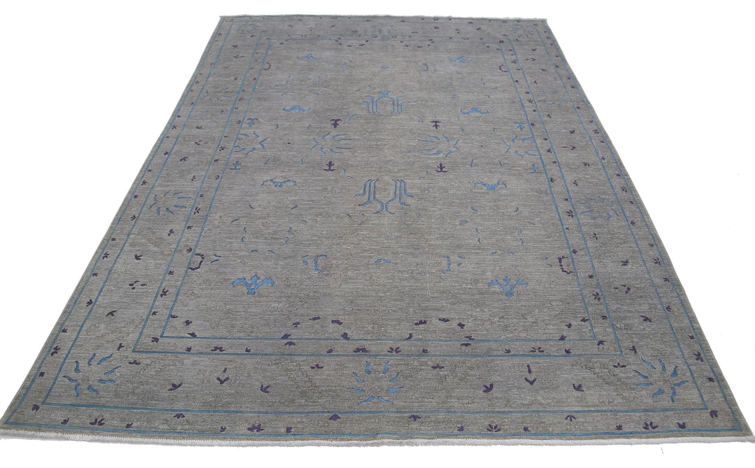 Hand Knotted Onyx Wool Rug 6' 4" x 8' 9" - No. AT26828