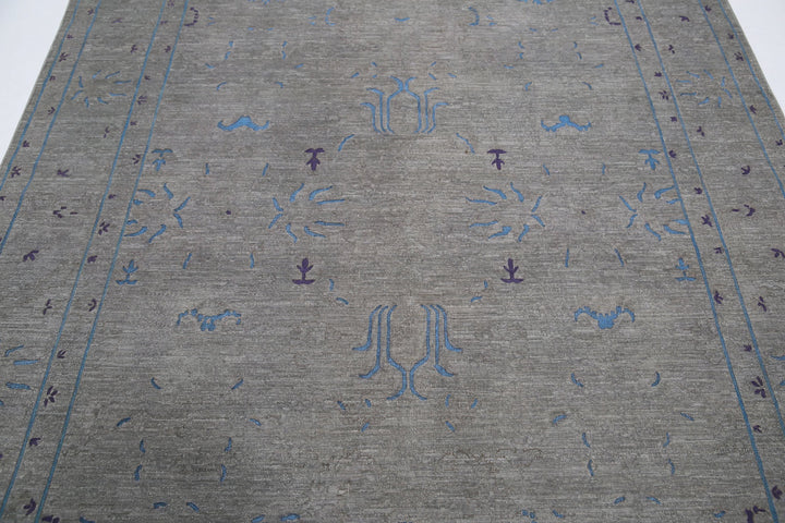 Hand Knotted Onyx Wool Rug 6' 4" x 8' 9" - No. AT26828