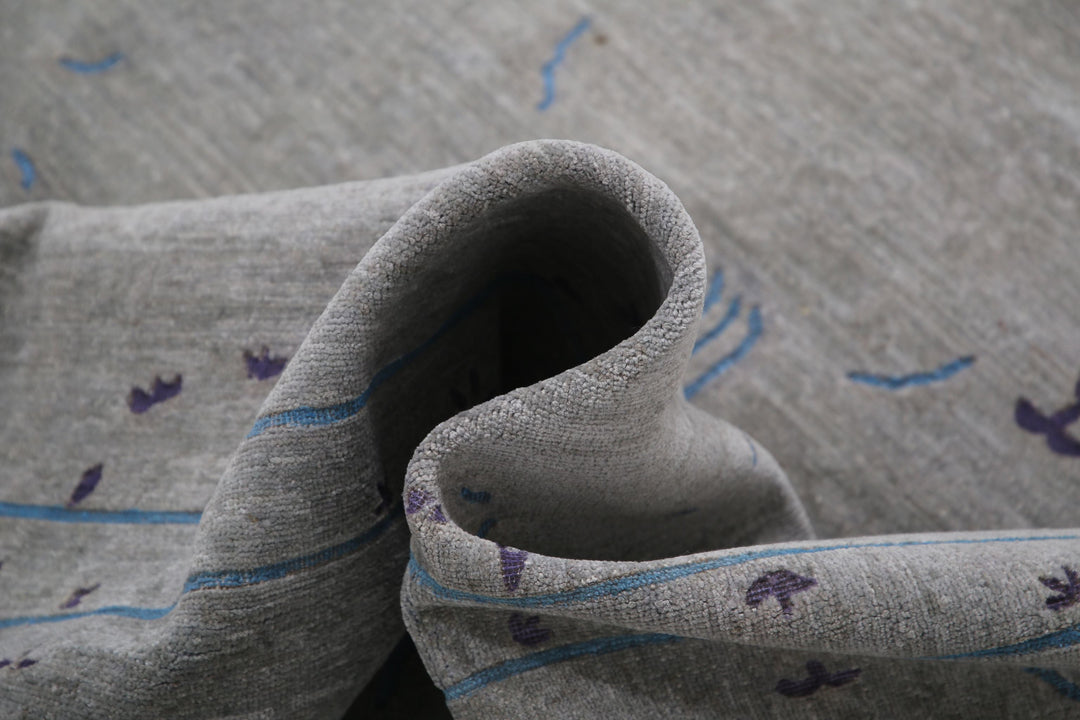 Hand Knotted Onyx Wool Rug 6' 4" x 8' 9" - No. AT26828