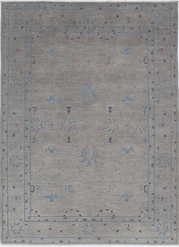 Hand Knotted Onyx Wool Rug 6' 4" x 8' 9" - No. AT26828
