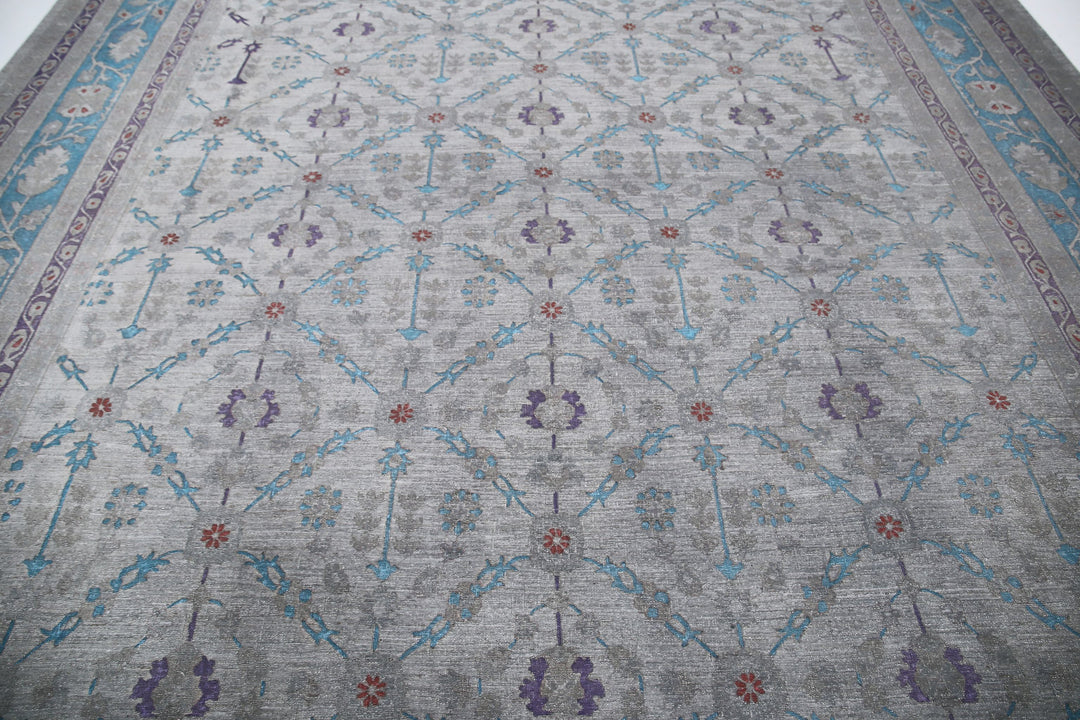 Hand Knotted Onyx Wool Rug 11' 11" x 14' 10" - No. AT90143
