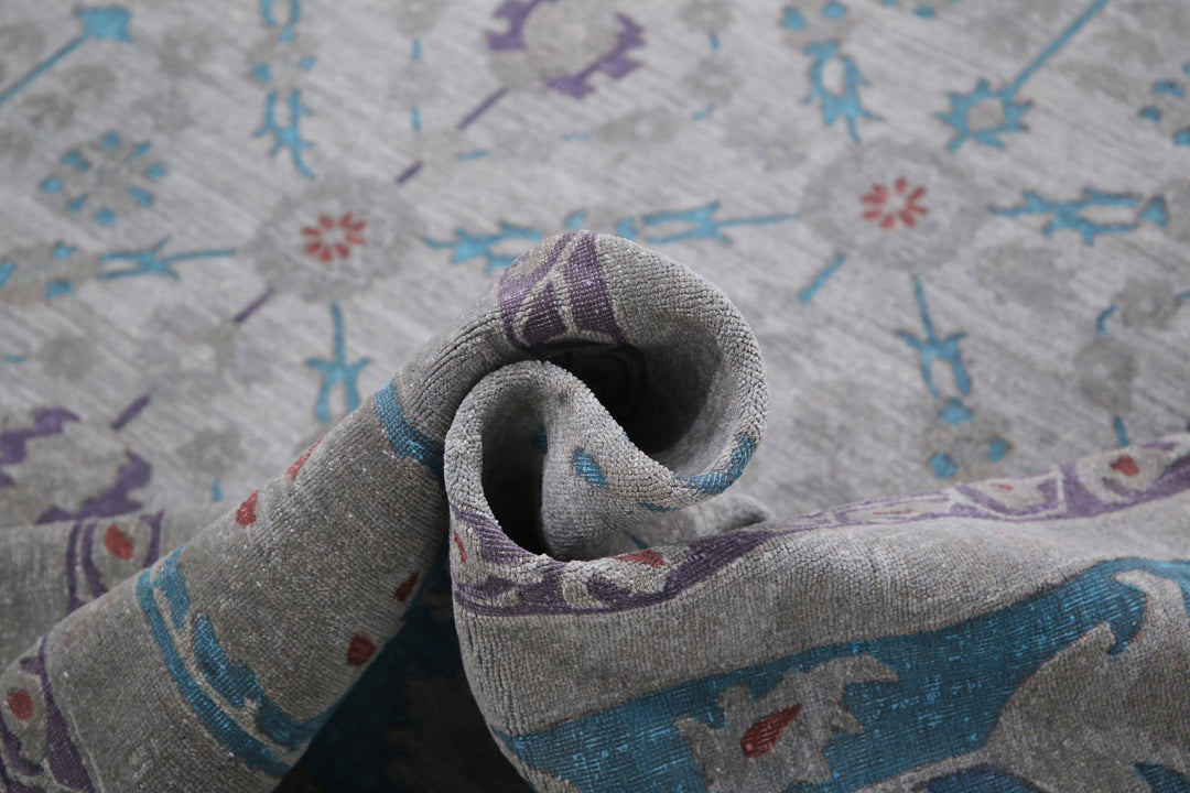 Hand Knotted Onyx Wool Rug 11' 11" x 14' 10" - No. AT90143