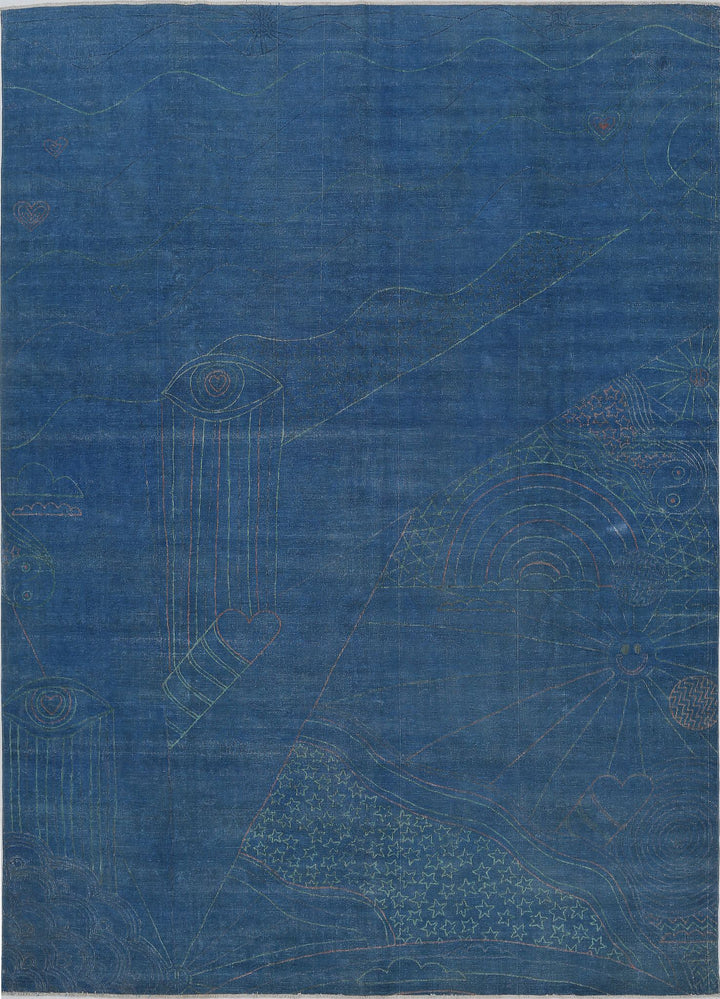 Hand Knotted Onyx Wool Rug 9' 7" x 13' 3" - No. AT93338