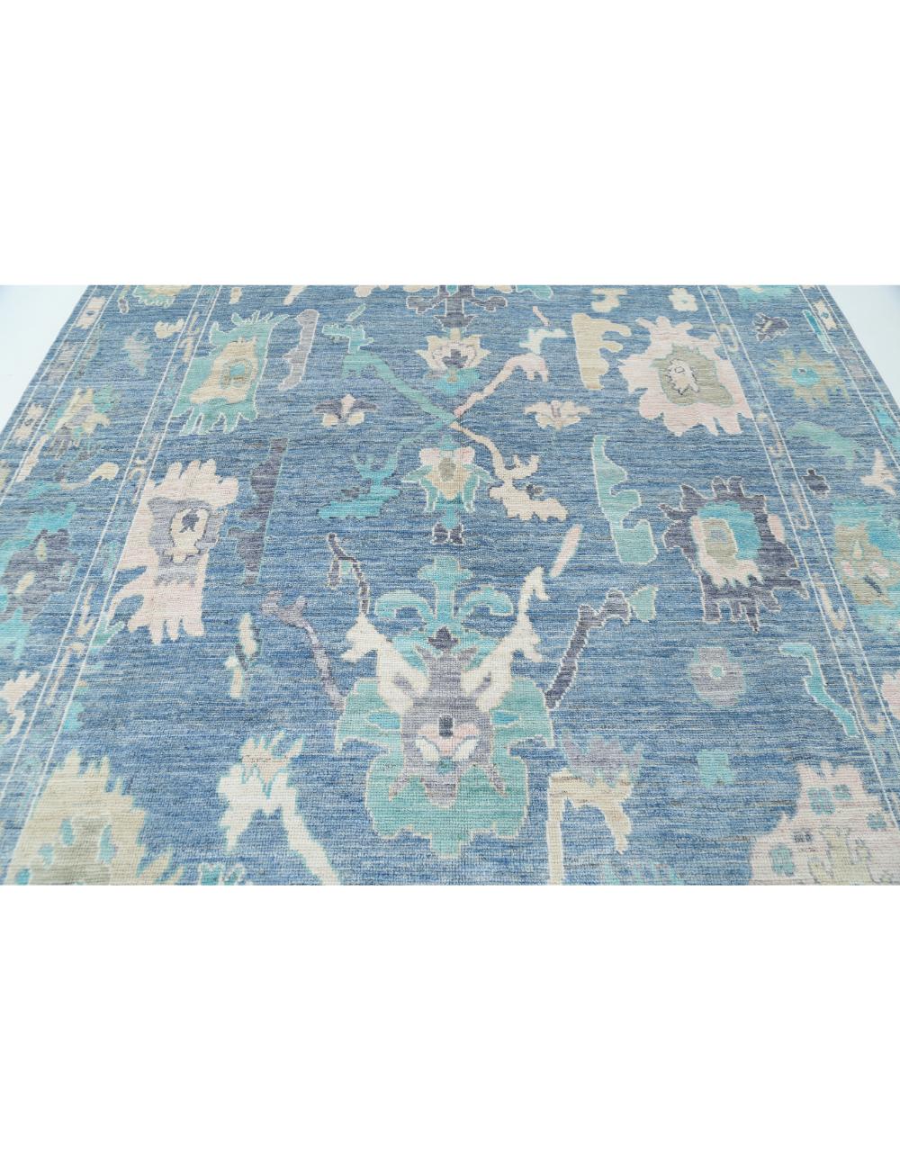 Hand Knotted Oushak Wool Rug 8' 9" x 10' 1" - No. AT37466