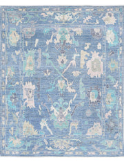 Hand Knotted Oushak Wool Rug 8' 9" x 10' 1" - No. AT37466