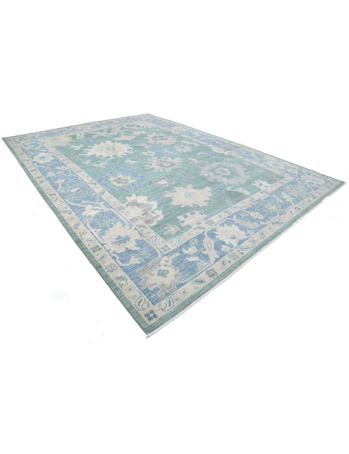 Hand Knotted Oushak Wool Rug 10' 6" x 14' 6" - No. AT67943