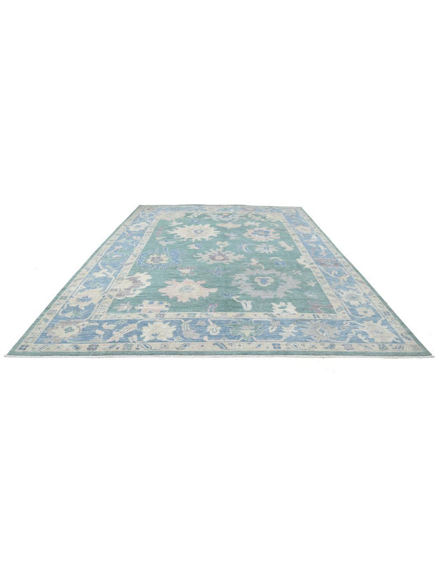Hand Knotted Oushak Wool Rug 10' 6" x 14' 6" - No. AT67943