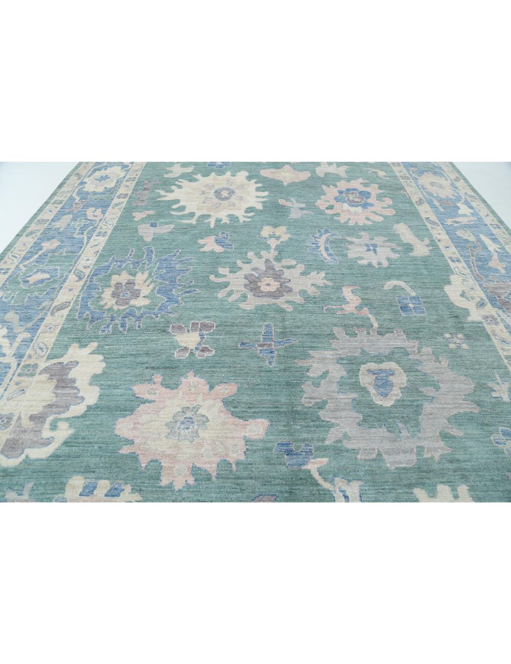Hand Knotted Oushak Wool Rug 10' 6" x 14' 6" - No. AT67943