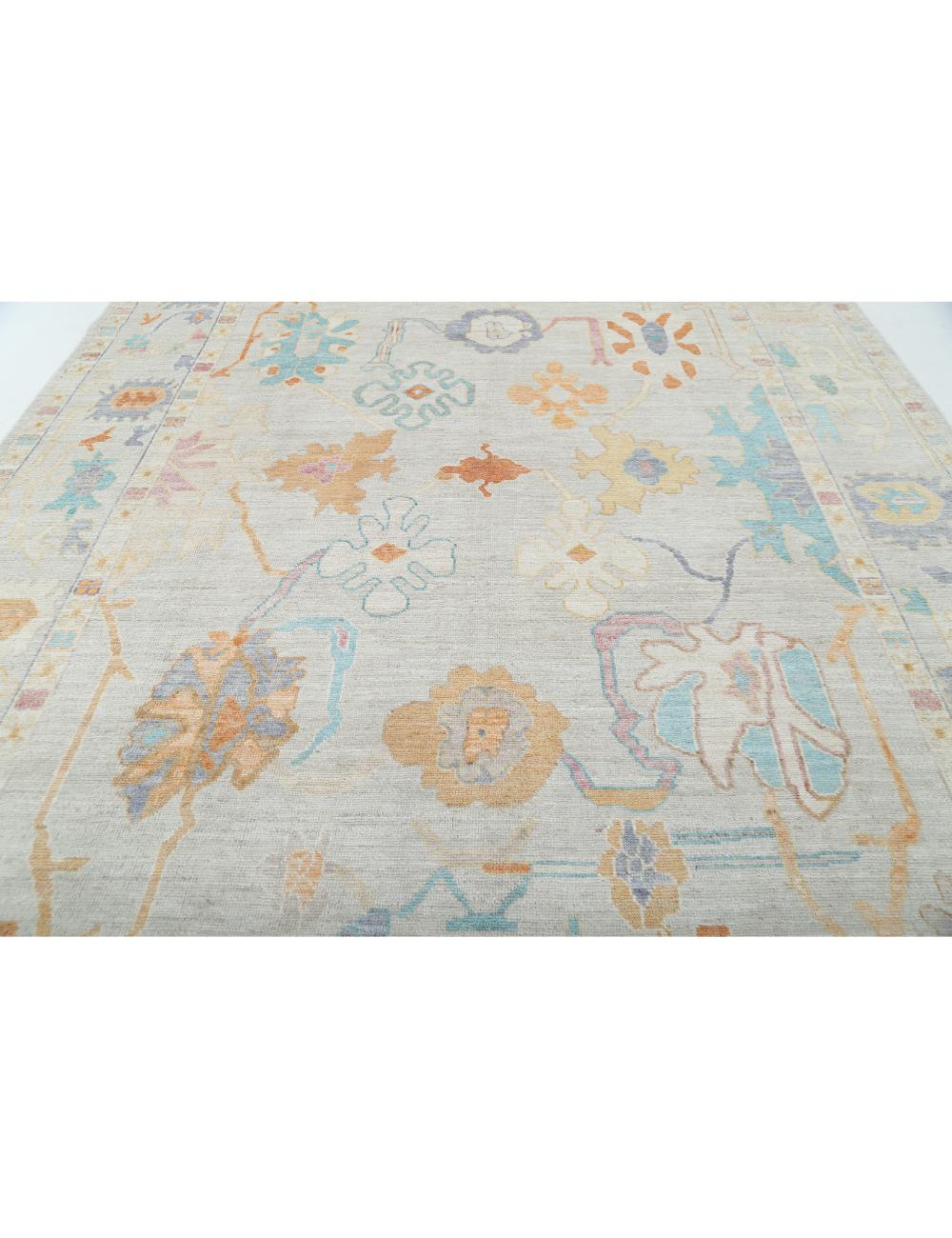 Hand Knotted Oushak Wool Rug 9' 4" x 12' 1" - No. AT90872