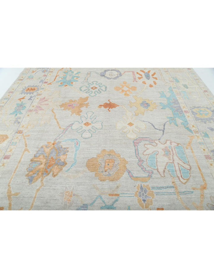 Hand Knotted Oushak Wool Rug 9' 4" x 12' 1" - No. AT90872