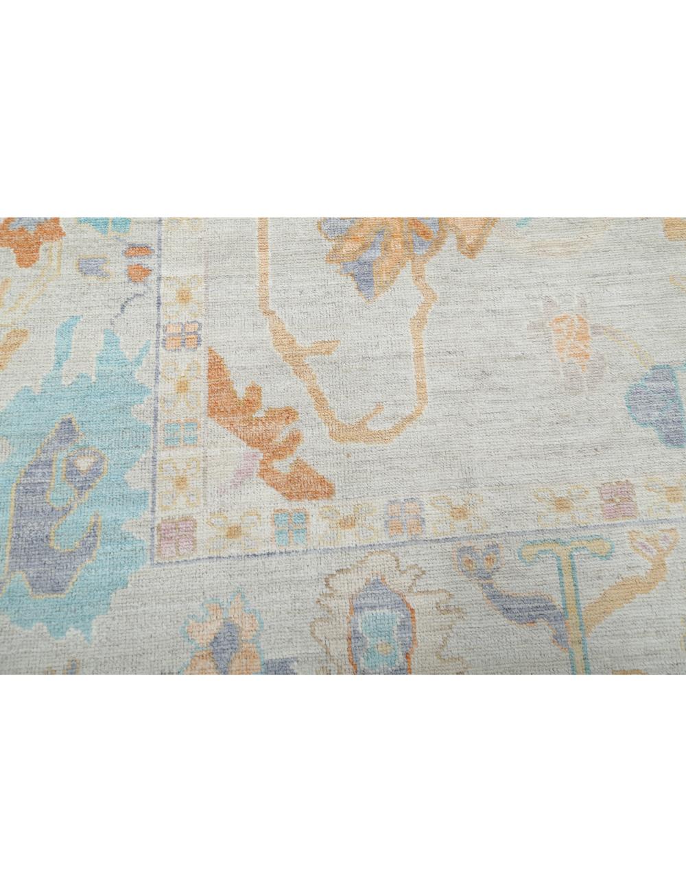 Hand Knotted Oushak Wool Rug 9' 4" x 12' 1" - No. AT90872