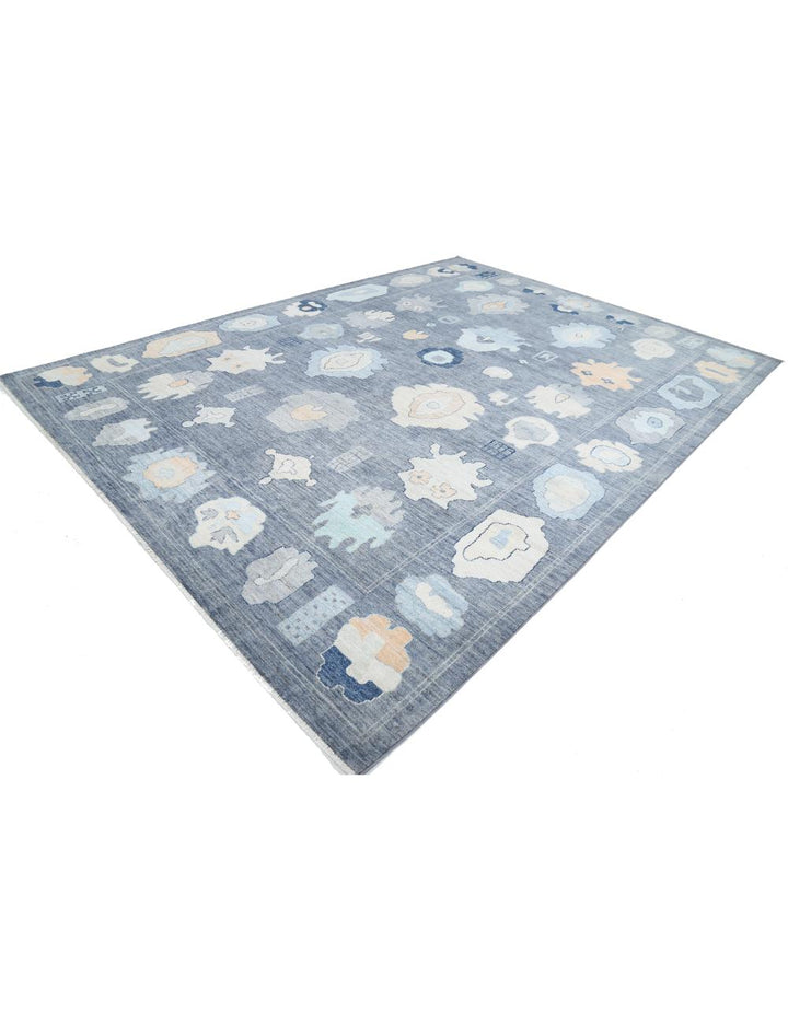 Hand Knotted Oushak Wool Rug 10' 4" x 14' 0" - No. AT86125