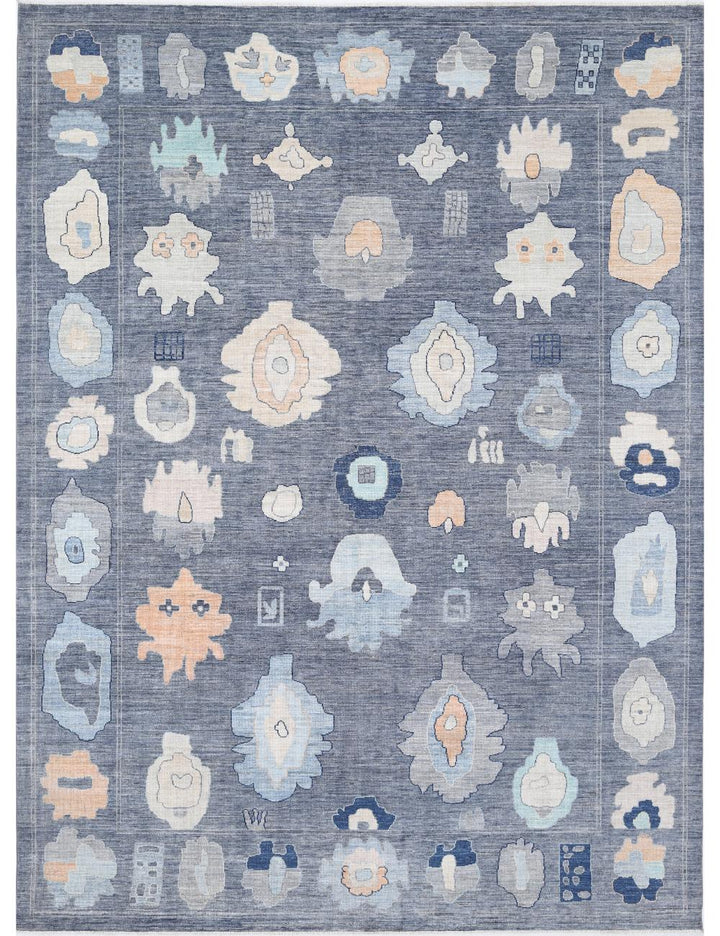 Hand Knotted Oushak Wool Rug 10' 4" x 14' 0" - No. AT86125