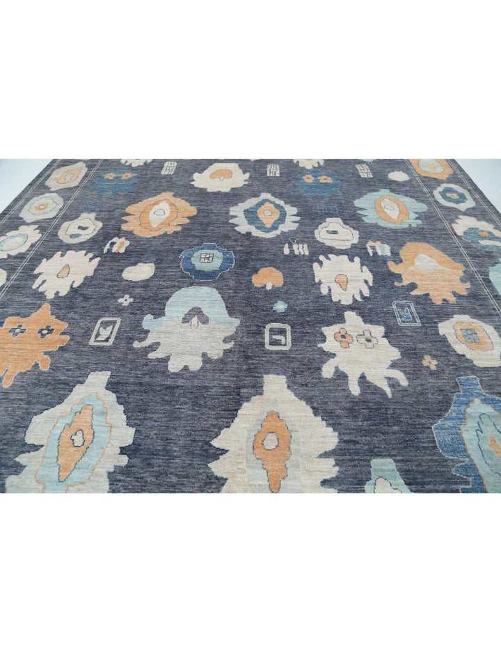 Hand Knotted Oushak Wool Rug 12' 3" x 14' 11" - No. AT20484